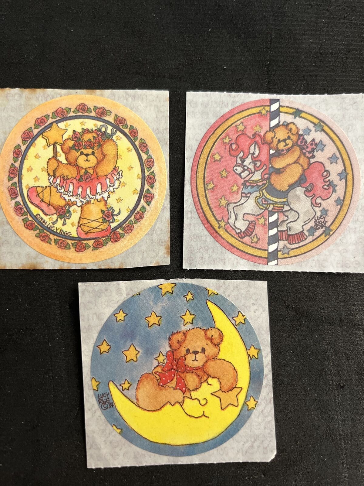 Vintage 1984 LUCY RIGGS Teddy Bear Stickers