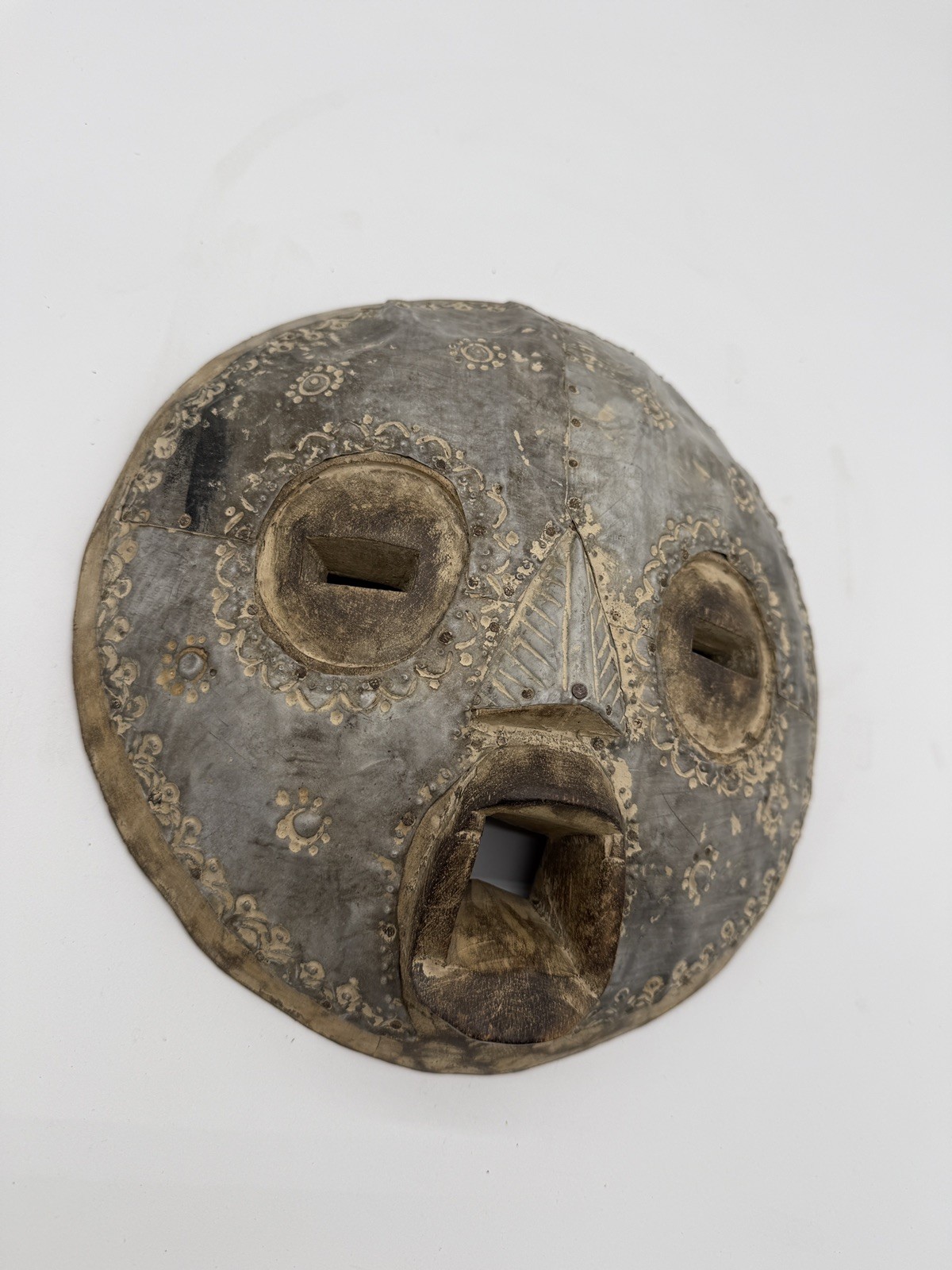 Antique Gahna mask embossed with metal 12 Antique Gahna mask embossed with metal 12