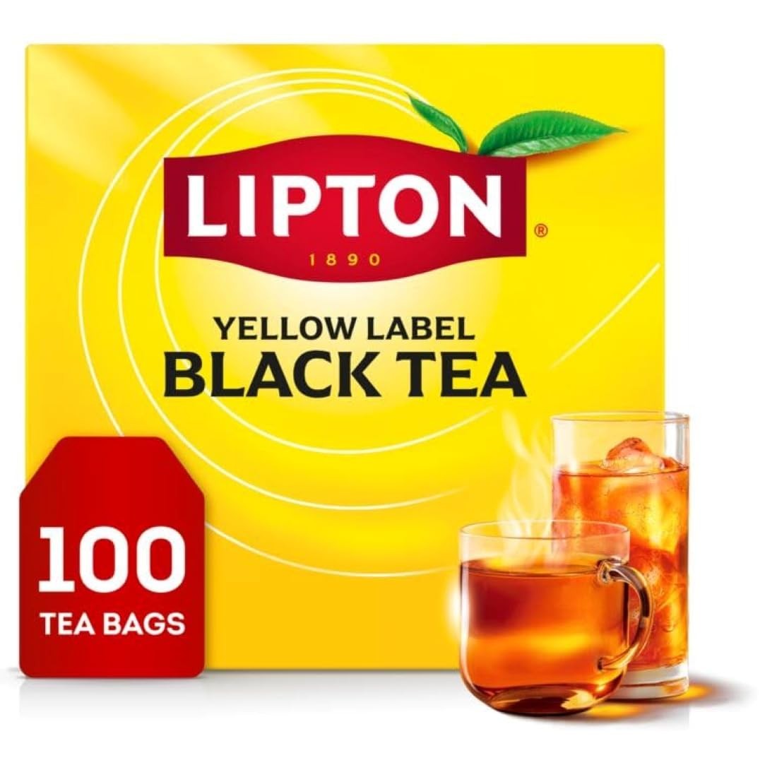 Lipton Black Tea Bags, Hot or Iced High Caffeine Tea, 100 Total Bags Lipton Black Tea Bags, Hot or Iced High Caffeine Tea, 100 Total Bags