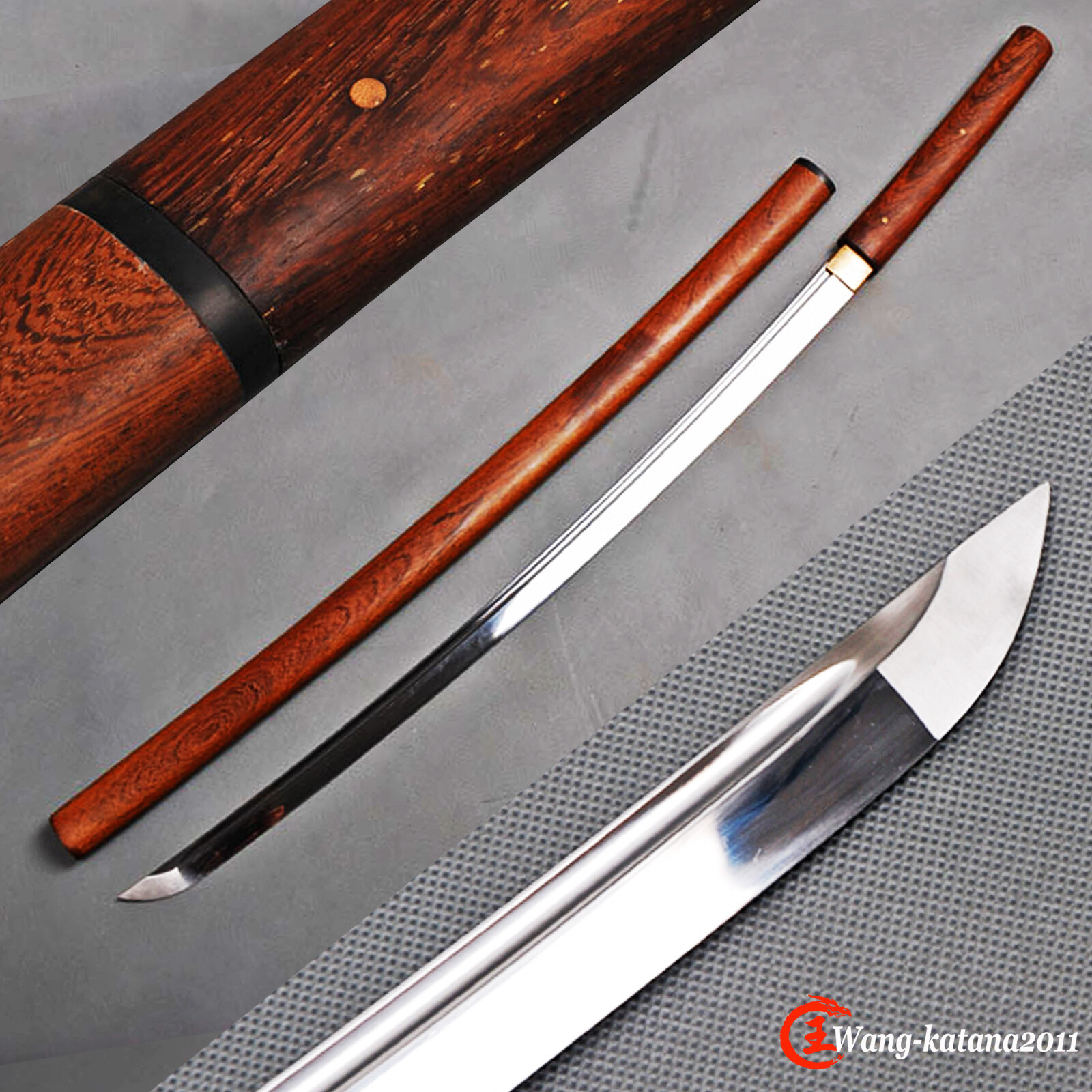 Handmade Razor Sharp Full Tang Japanese Katana Rosewood Shirasaya Sword T10Steel
