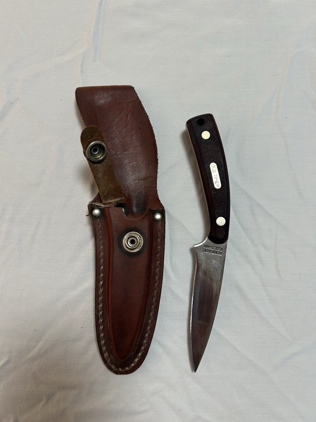 Schrade Old Timer 1540T Vintage Skinning Knife with Sheath