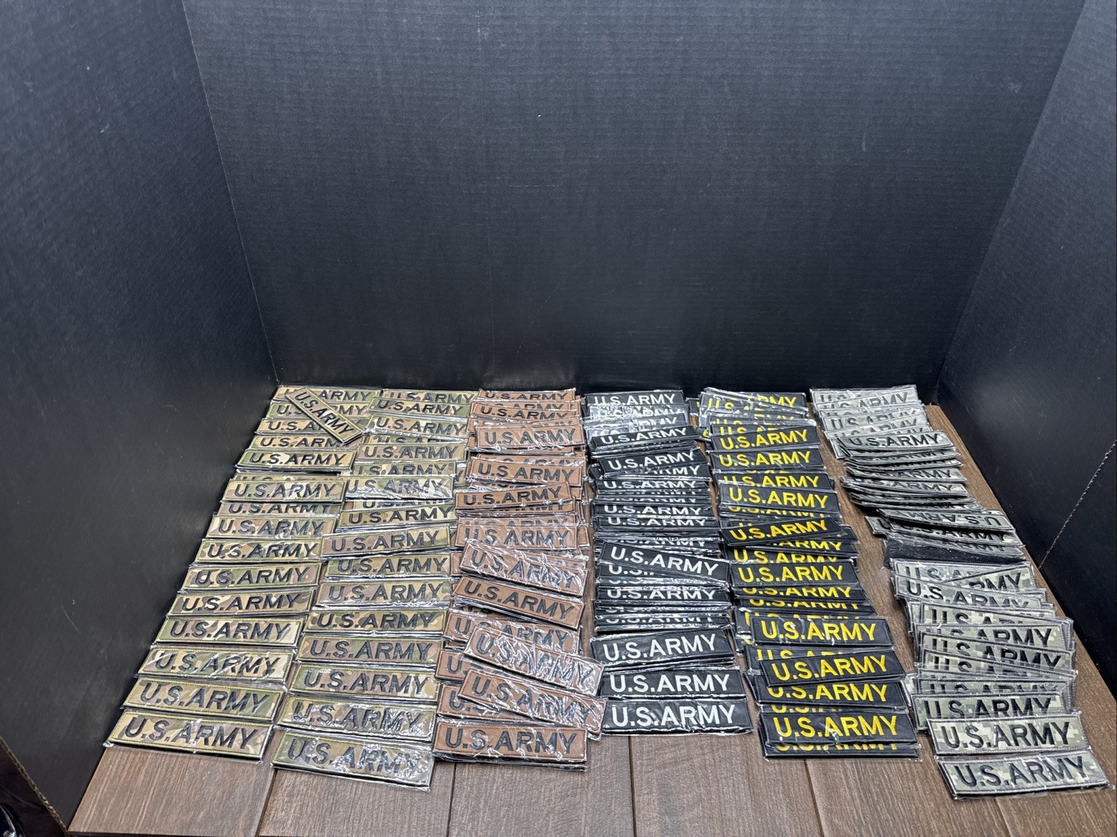 Vintage Lot Of 227 U.S. ARMY Patches Stick On Backs DEALER LOT BULK BUY