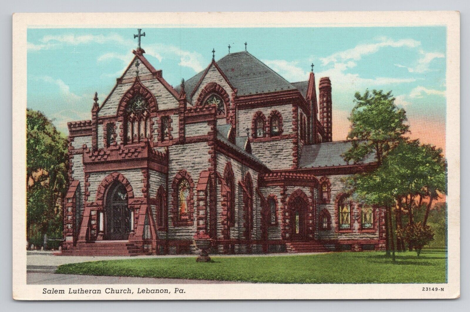 Postcard Salem Lutheran Church Lebanon Pennsylvania c1920