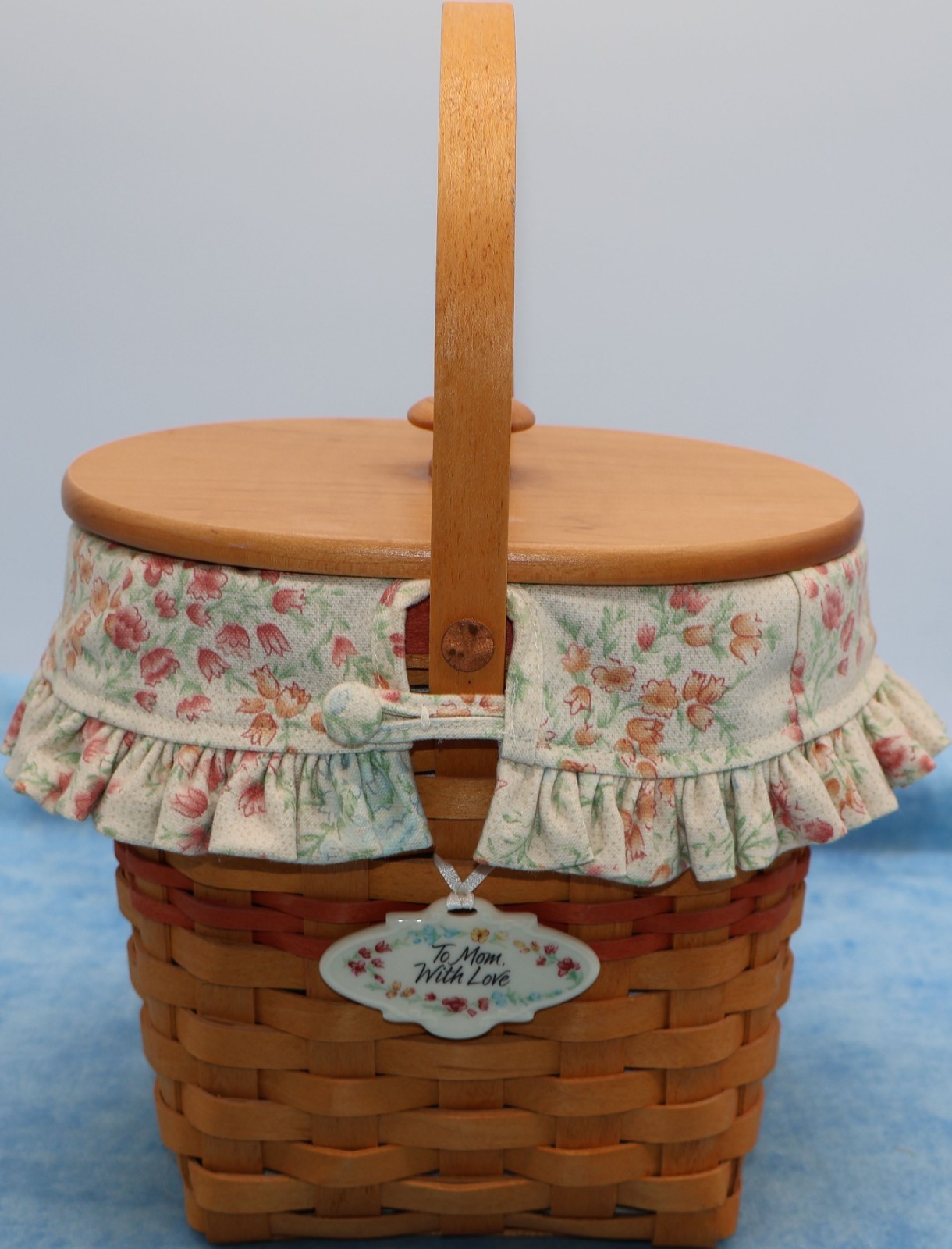 Longaberger 2001 Mothers Day Vintage Blossoms Basket 5 Piece Set