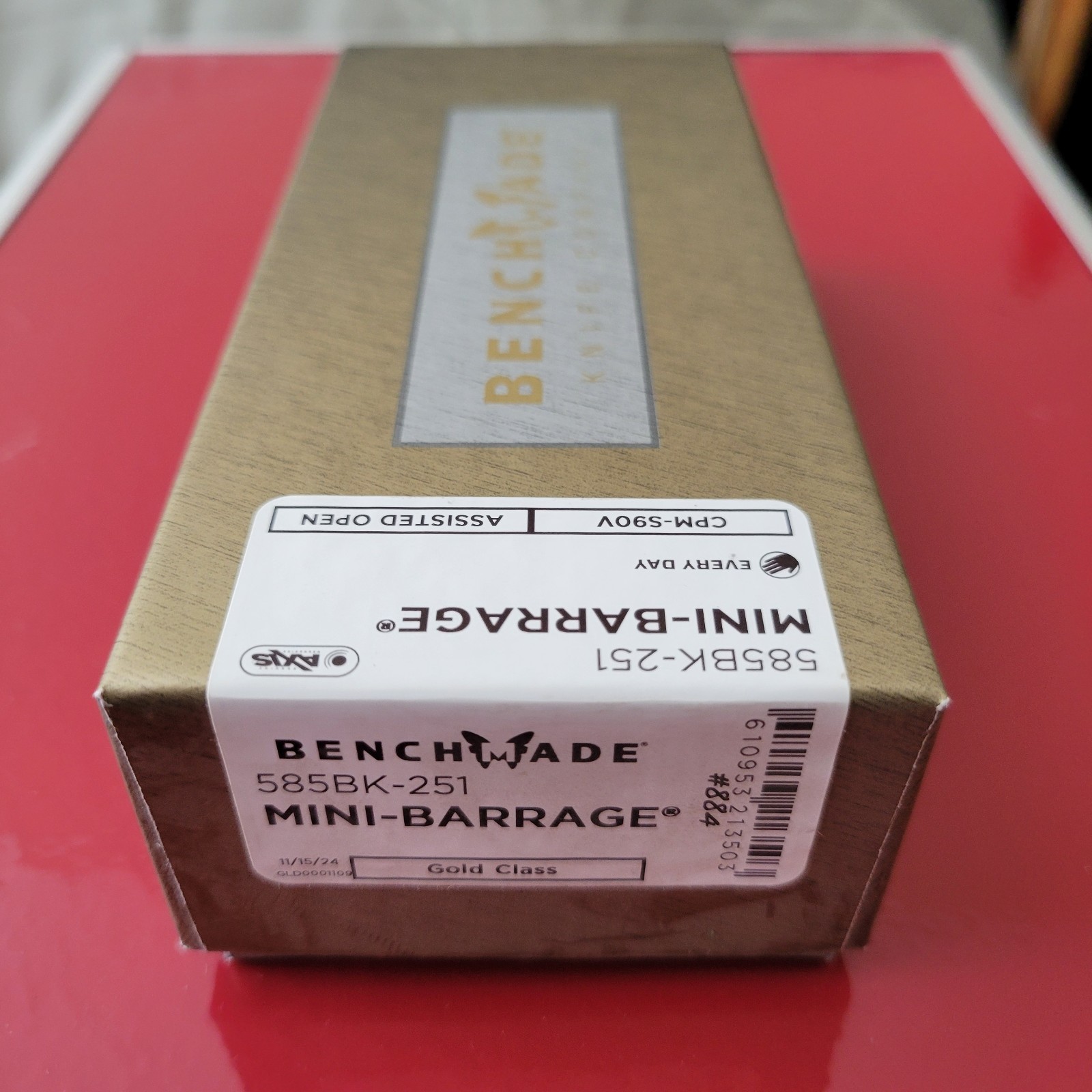 Benchmade Gold Class Mini-Barrage S90V Battlewash Limited NEW - 585BK-251 #884 Benchmade Gold Class Mini-Barrage S90V Battlewash Limited NEW - 585BK-251 #884