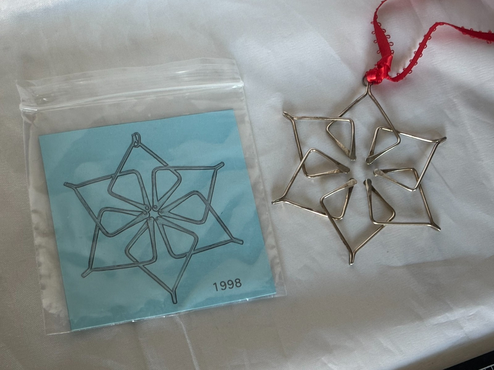 1998 Jan Webber Snowflake Sterling Silver Ornament Rare Vintage 2D 1998 Jan Webber Snowflake Sterling Silver Ornament Rare Vintage 2D
