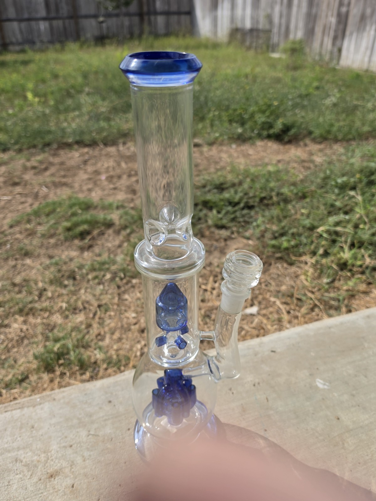 15 1/2  Inch Clear  Glass Water  Pipe Brand New Never Used