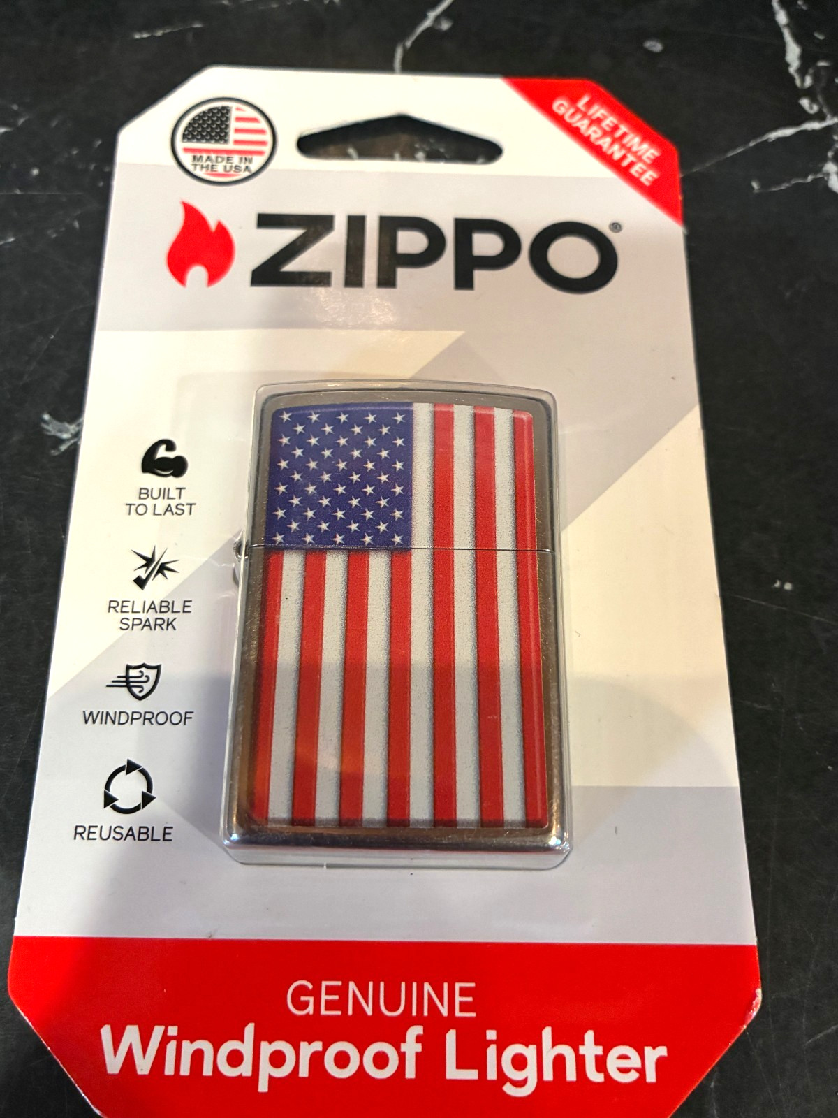 Zippo American FLAG STARS AND Windproof Lighter USA NEW SEALED