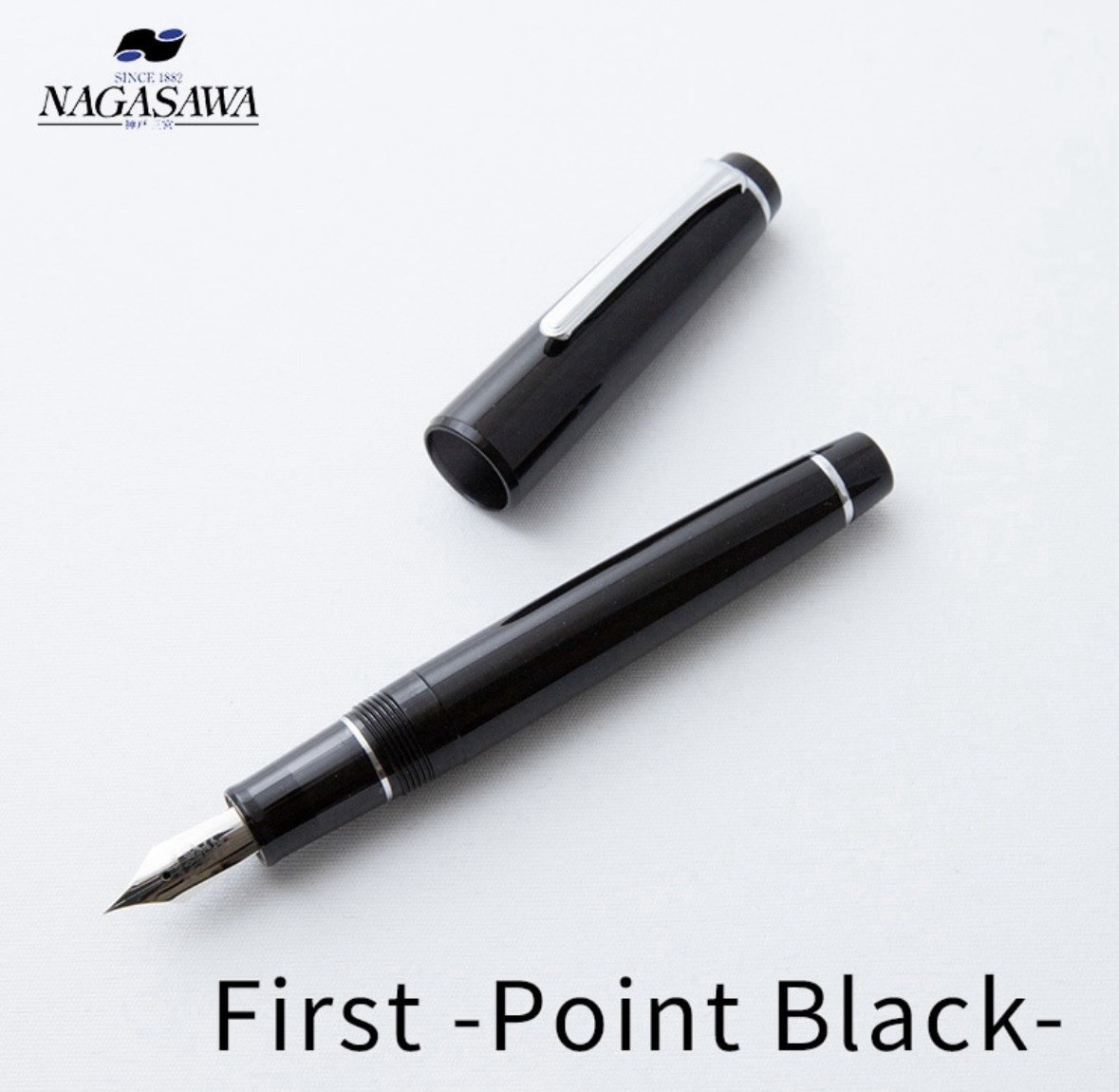 NAGASAWA Sailor First Point Black Fountain Pen MF Japan Exclusive New