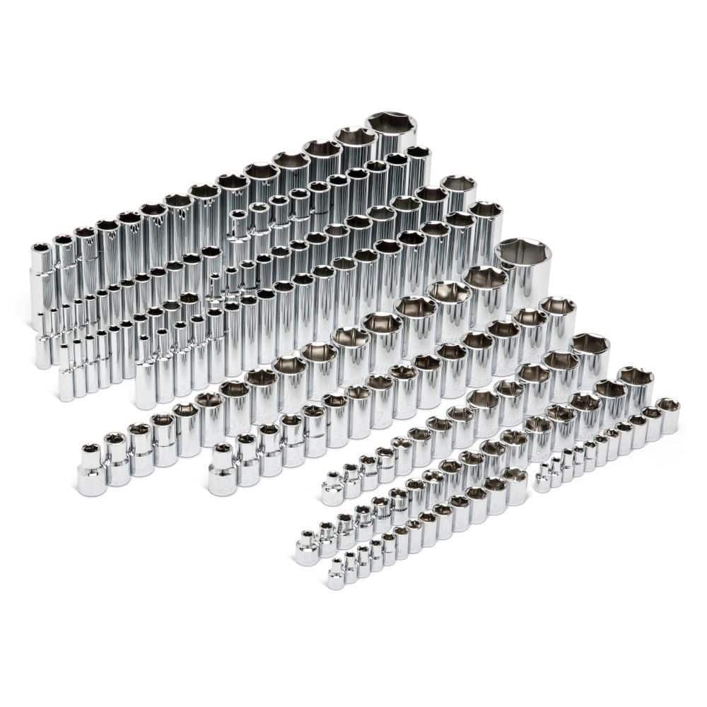 GEARWRENCH 163-Piece 1/4, 3/8, 1/2 in. Drive 6-Point SAE/Metric Socket Set