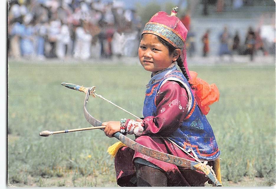 Postcard Child On the Shooting Line in Mongolia