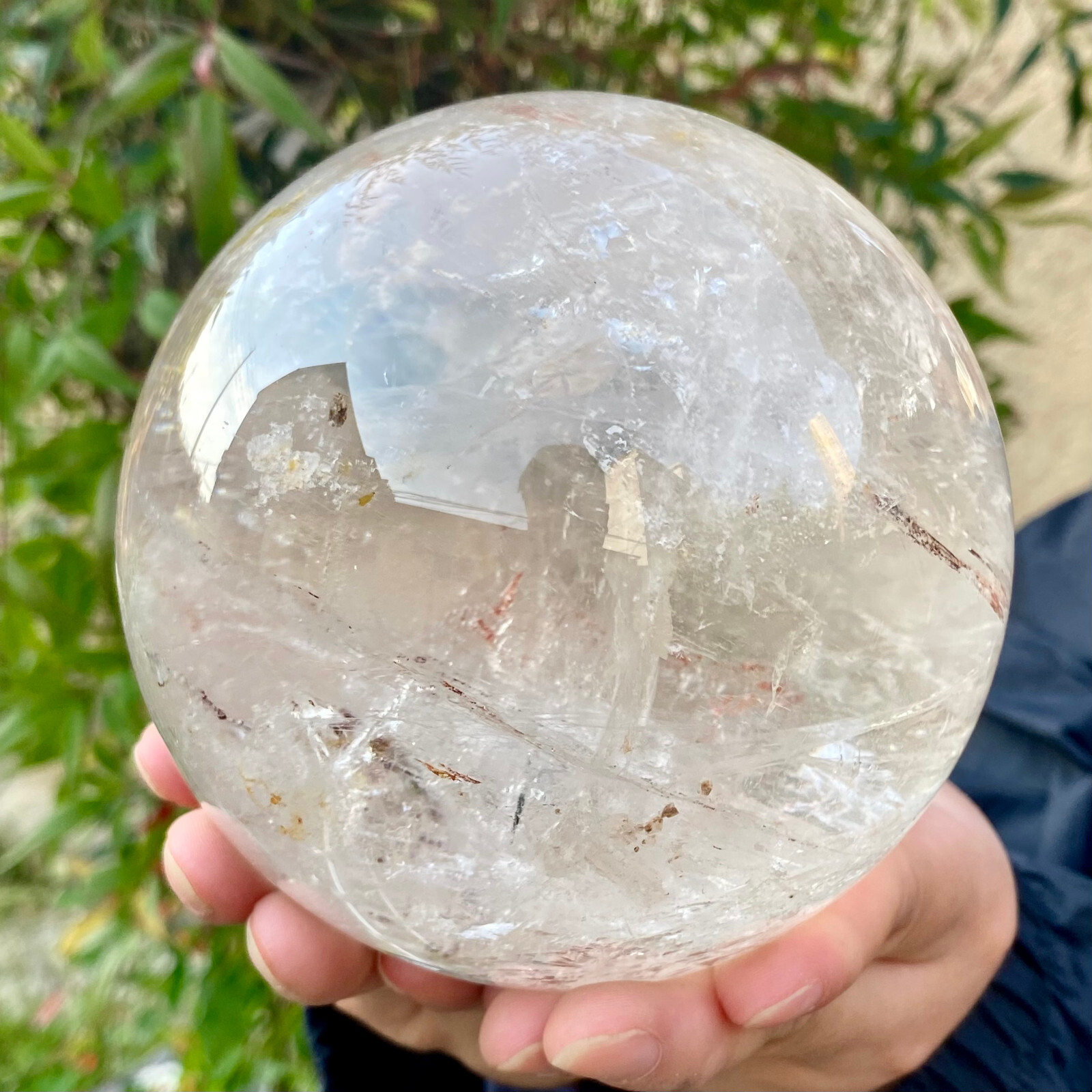 4.7LB Natural White Crystal Clear Quartz Crystal Sphere Ball Healing Meditation