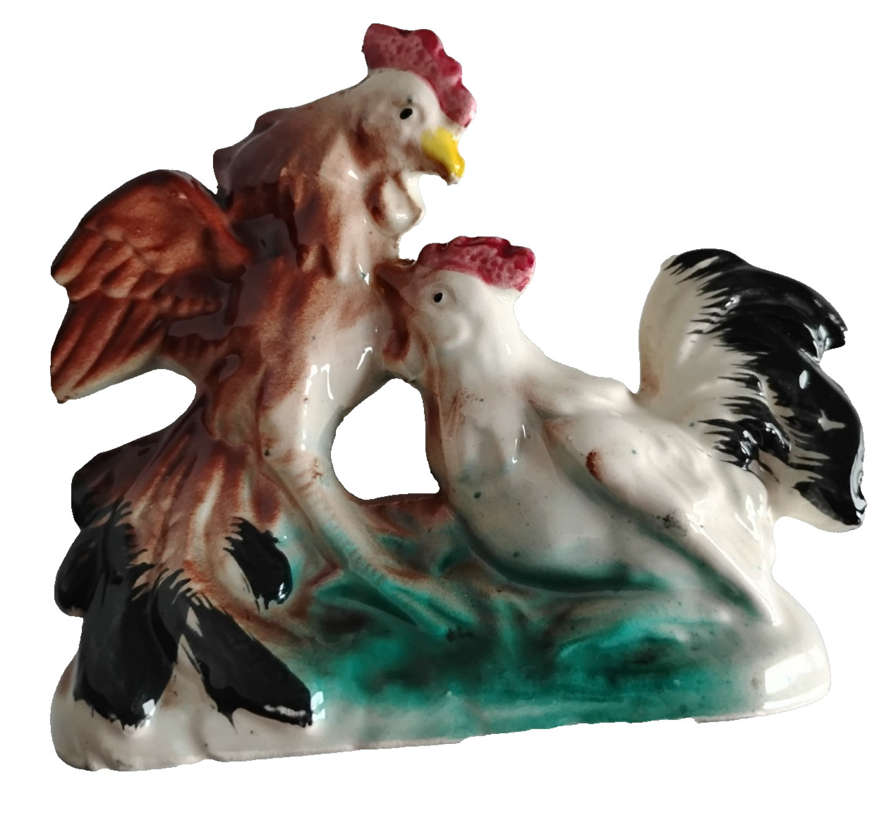 VTG Rooster & Hen Figurine Chickens Country Cottagecore Farmhouse 1940s Japan