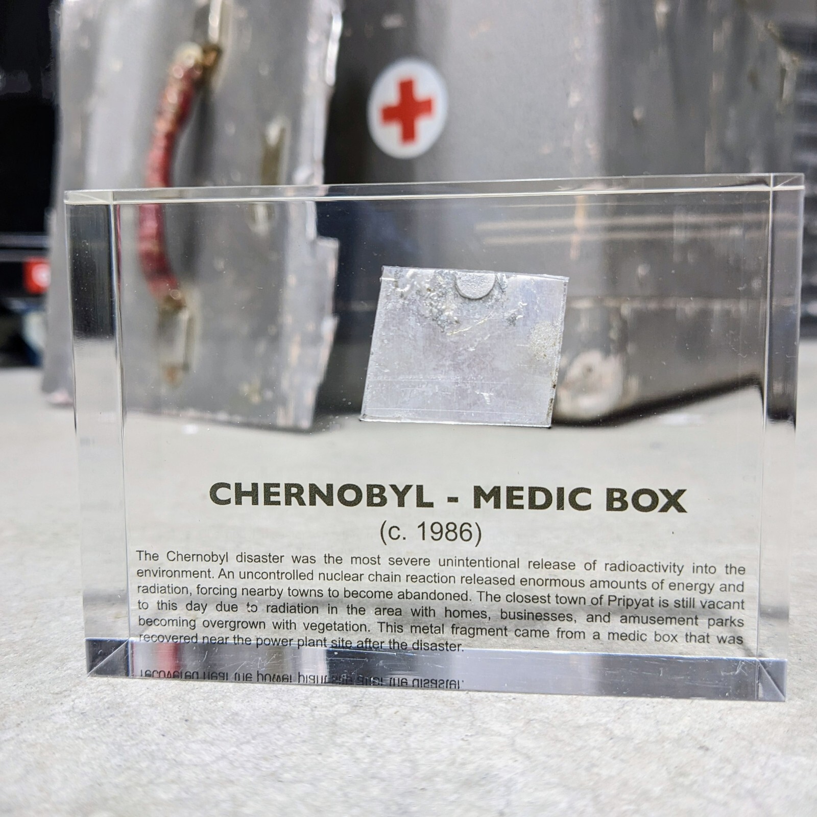 Chernobyl Artifact Display - Medic Box in Lucite Acrylic