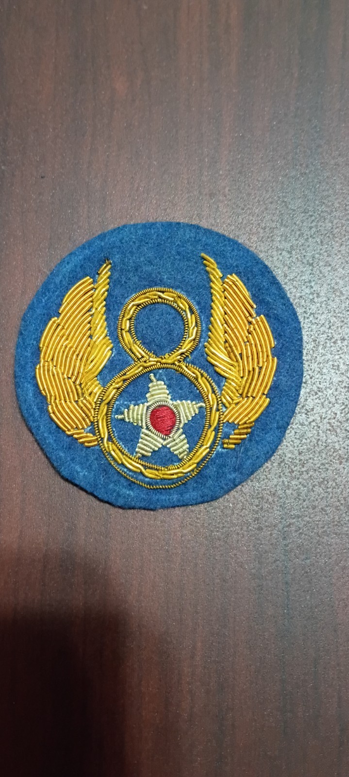 WWII Bullion 8th Air Force Patch USAAF Theater Made Original Masters of the Air WWII Bullion 8th Air Force Patch USAAF Theater Made Original Masters of the Air