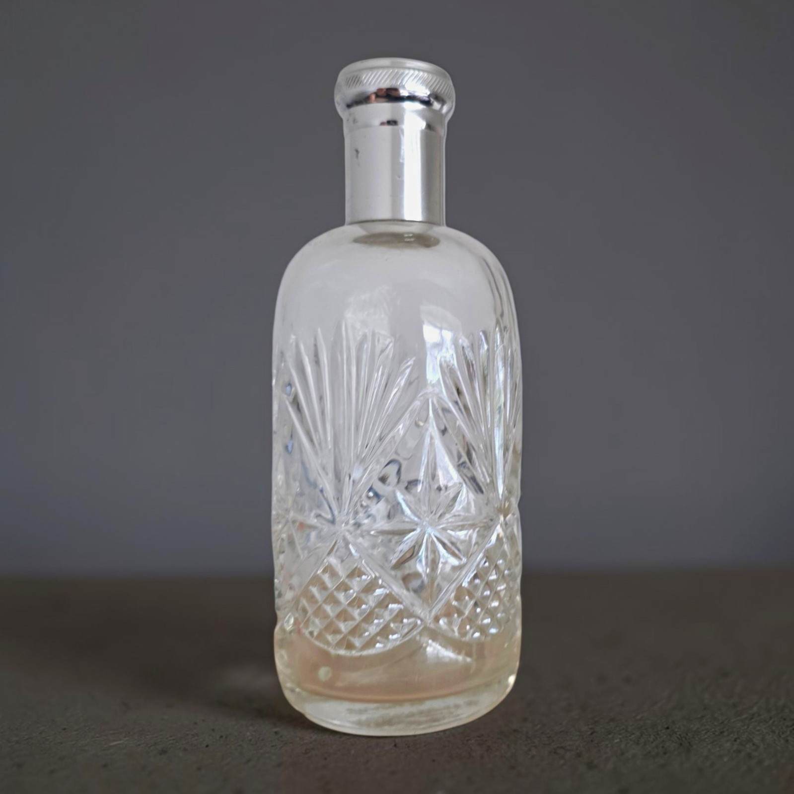 Vintage Houbigant Paris Perfume Bottle Cut Glass 16cm Stamped Base 1950s French