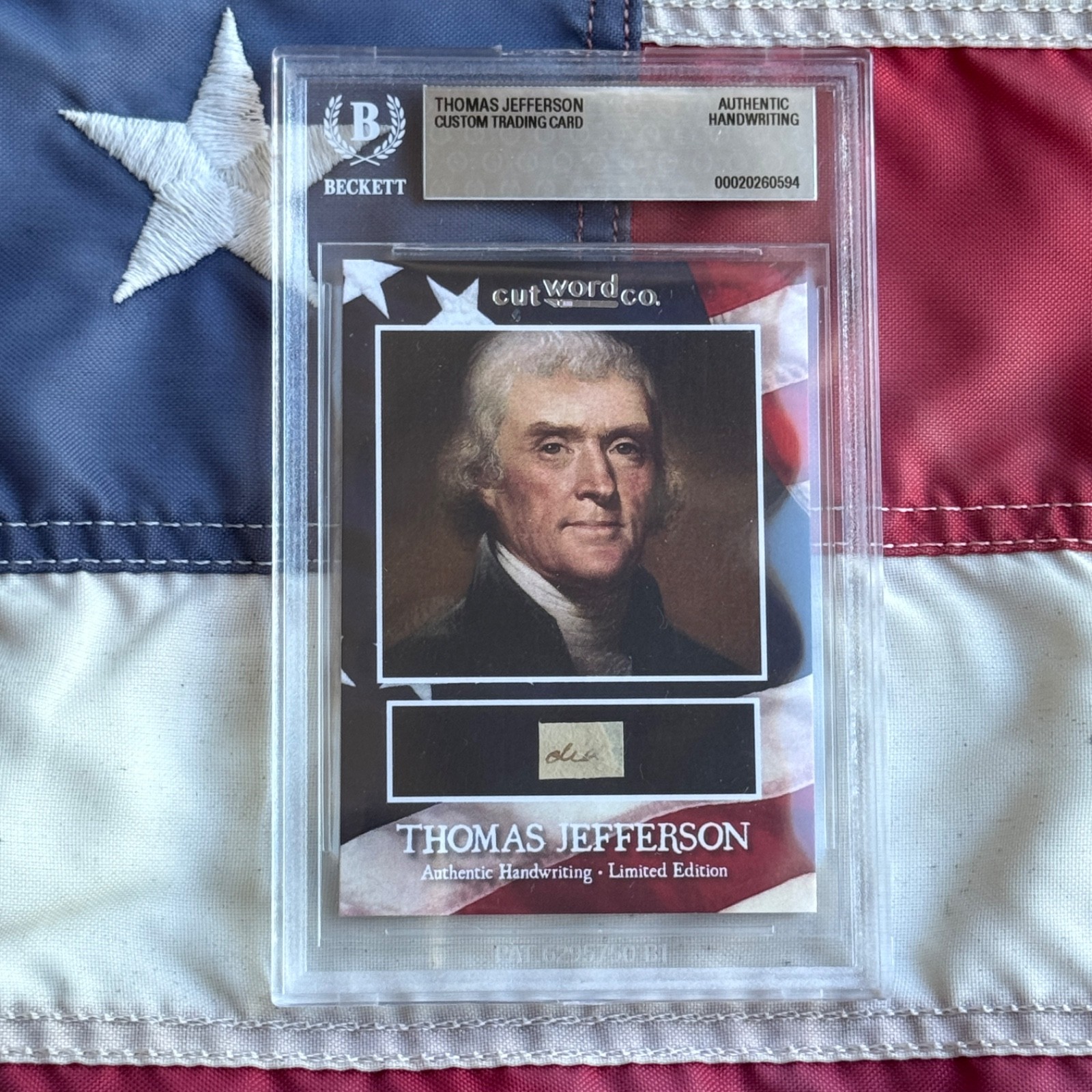 Thomas Jefferson Handwritten Word Cut from Autograph Letter Signed Beckett BAS