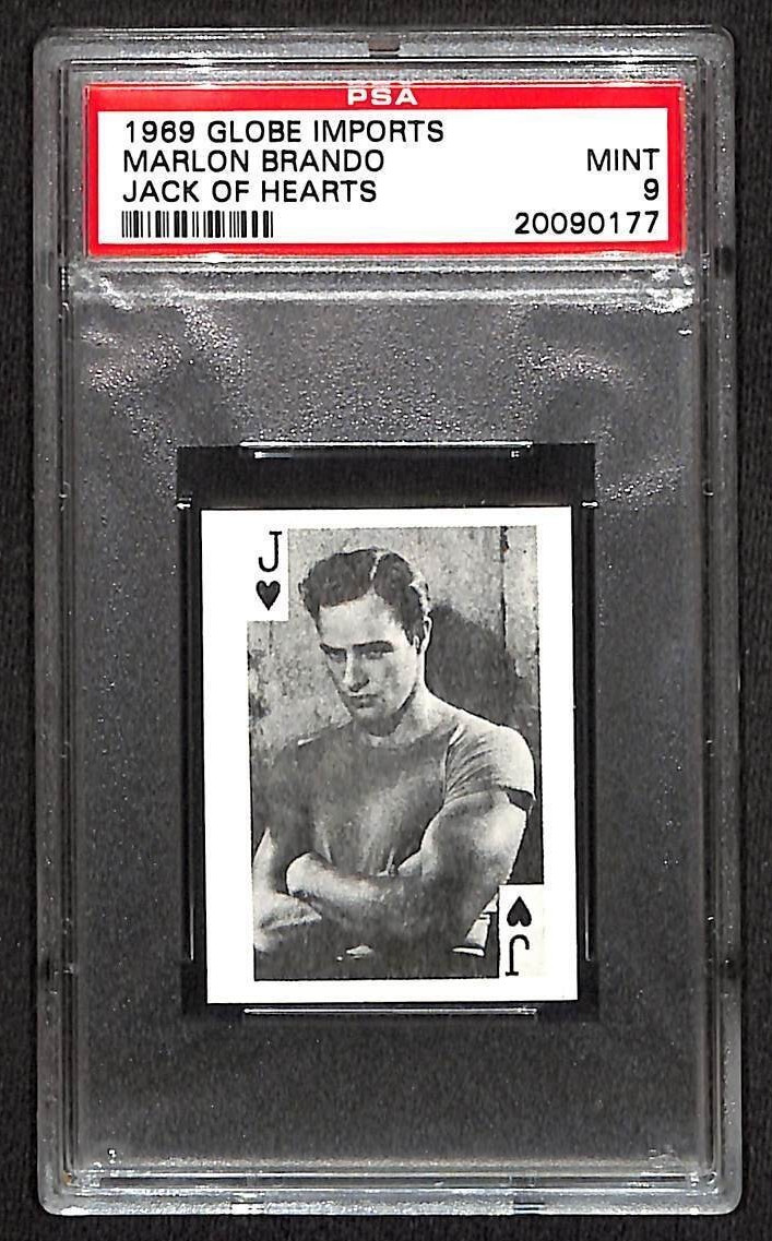 PSA 9 1969 Globe Imports Marlon Brando Mint Jack Of Hearts Card The Godfather