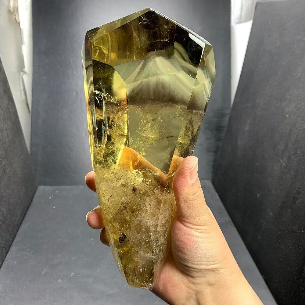 3.7LB Natural Smoky Citrine Crystal quartz obelisk Mineral Specimen energy+base 3.7LB Natural Smoky Citrine Crystal quartz obelisk Mineral Specimen energy+base