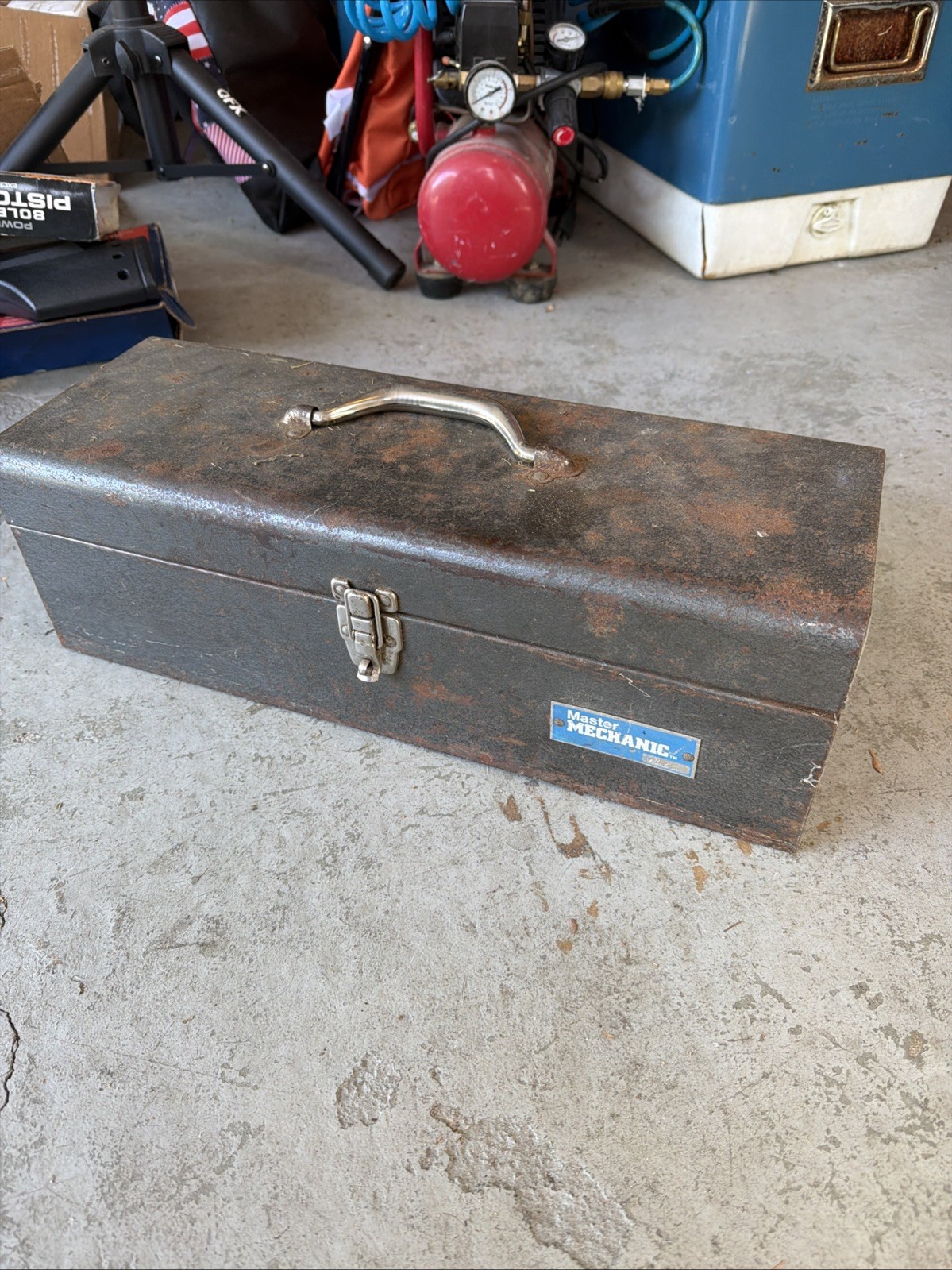 Vintage Master Mechanic Tool Box With Pullout Tray Gray 19\