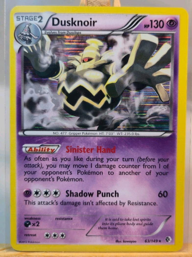 Dusknoir 63/149 Boundaries Crossed Holo N/M POKEMON ENGLISH VINTAGE Dusknoir 63/149 Boundaries Crossed Holo N/M POKEMON ENGLISH VINTAGE