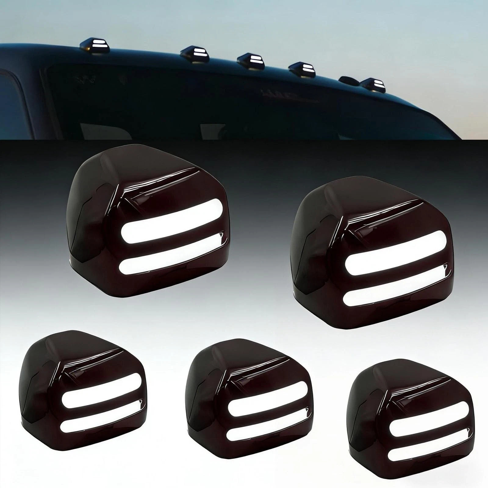 5PCS White LED Roof Cab Marker Lights Assemblies Compatible with 1999-2016 F2... 5PCS White LED Roof Cab Marker Lights Assemblies Compatible with 1999-2016 F2...