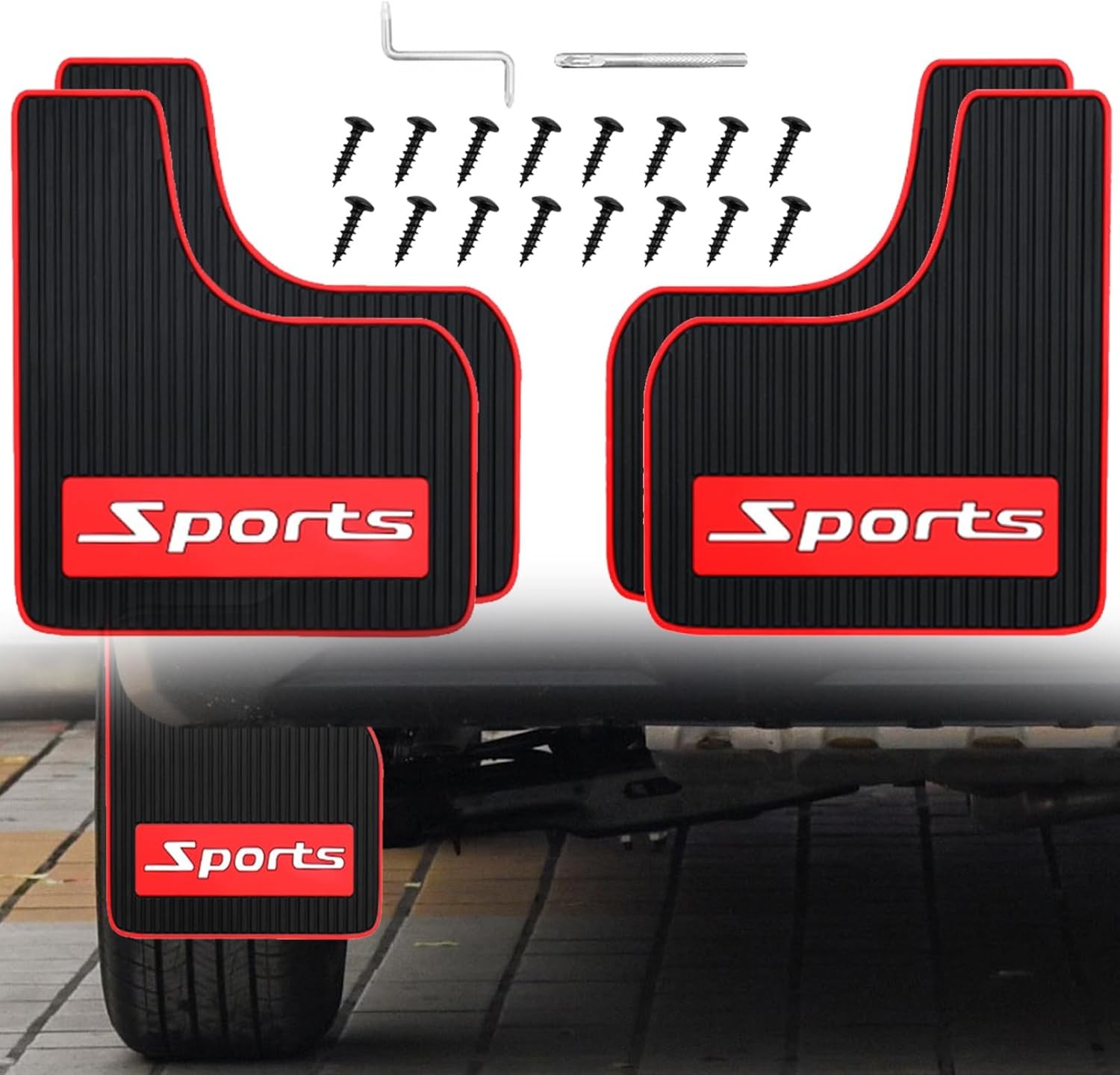 4 pcs Car Mud Flaps Universal Rubber Mudguard - Soft Material Automotive Fender 4 pcs Car Mud Flaps Universal Rubber Mudguard - Soft Material Automotive Fender