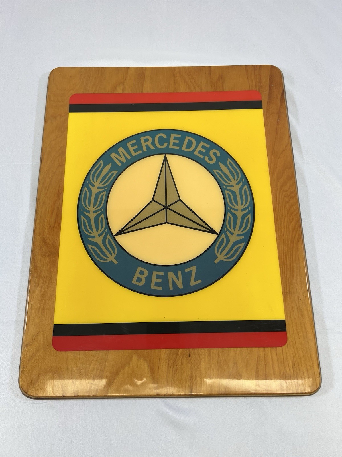 Vintage Mercedes Benz Wooden Dealership Advertising Sign