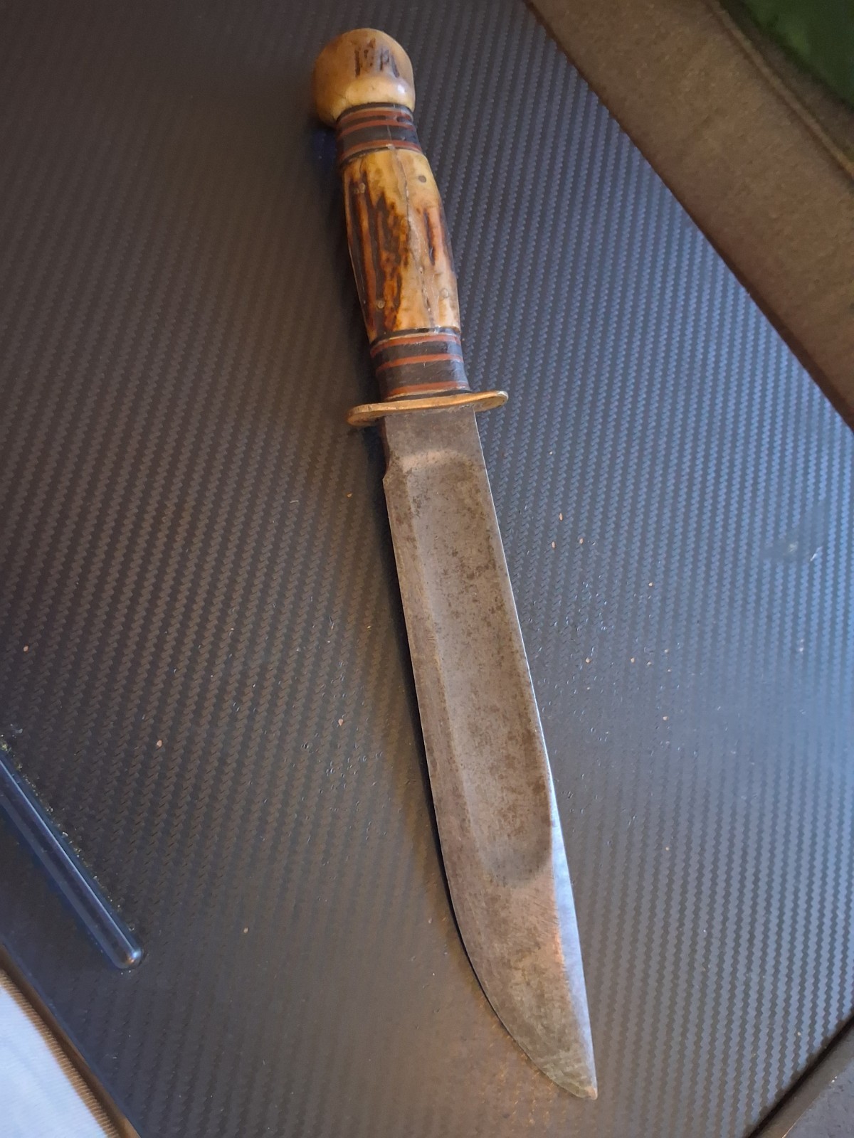Marble's Gladstone 1918 IDEAL Two Line Full Stag Hunting Knife 7 3/4 inch blade Marble's Gladstone 1918 IDEAL Two Line Full Stag Hunting Knife 7 3/4 inch blade