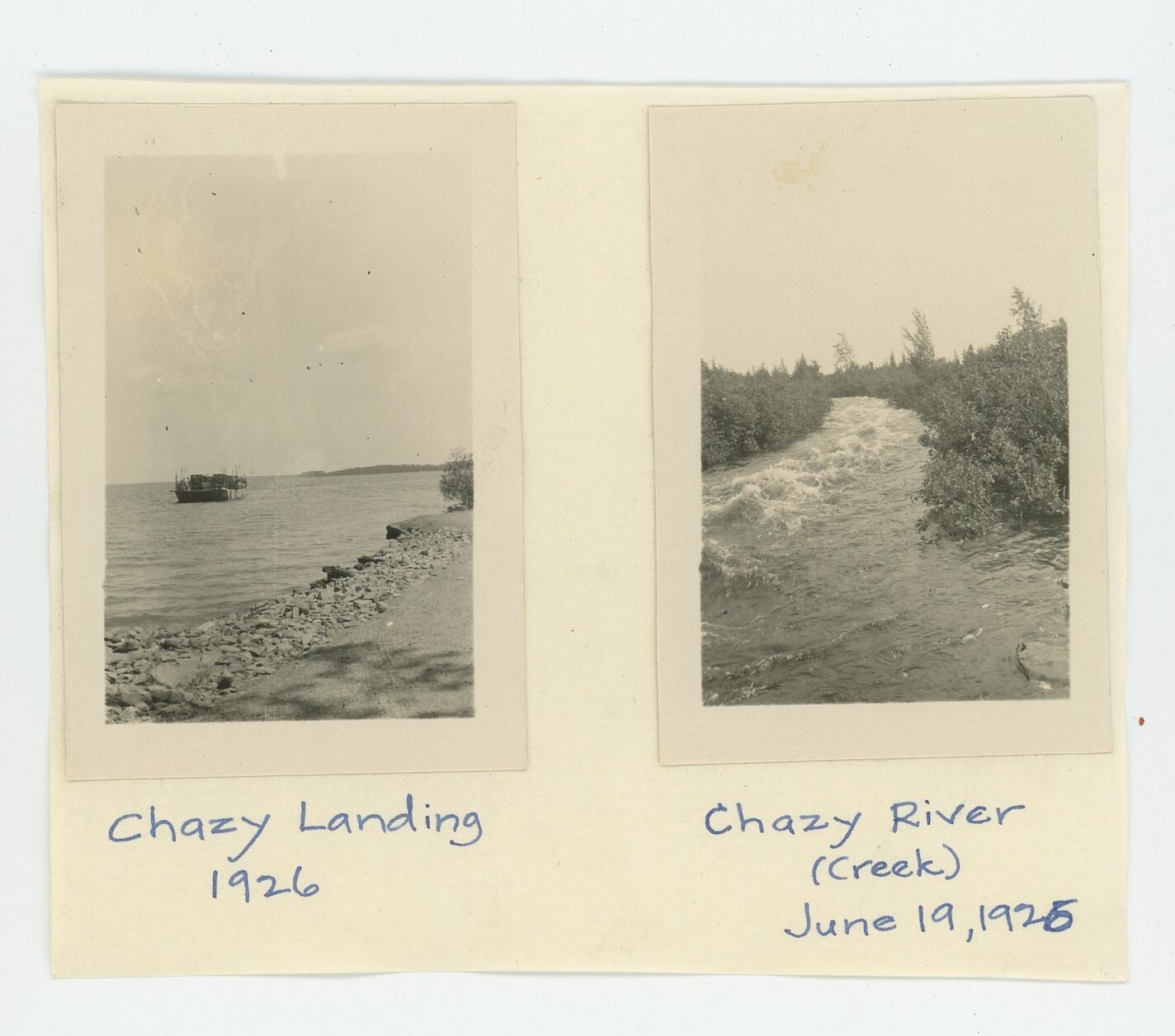 Vintage Photo Set On Paper ADKS Chazy Landing Ferry River Creek Chazy NY 1925/6