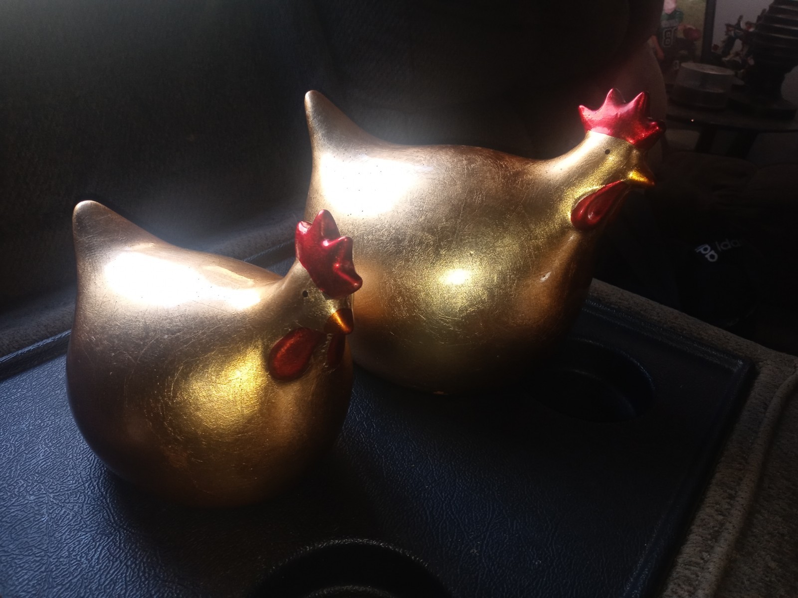 La Dolce Vita Hen House Collection Gold Tone Metal Chicken Figurines Pair