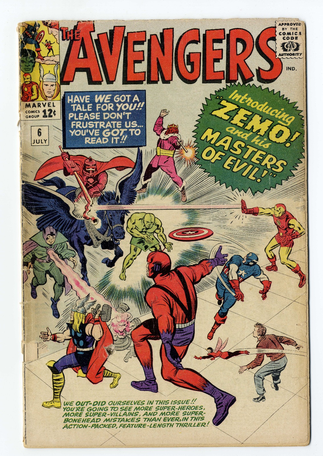 Avengers #6 July 1964 Marvel First Masters of Evil Avengers #6 July 1964 Marvel First Masters of Evil