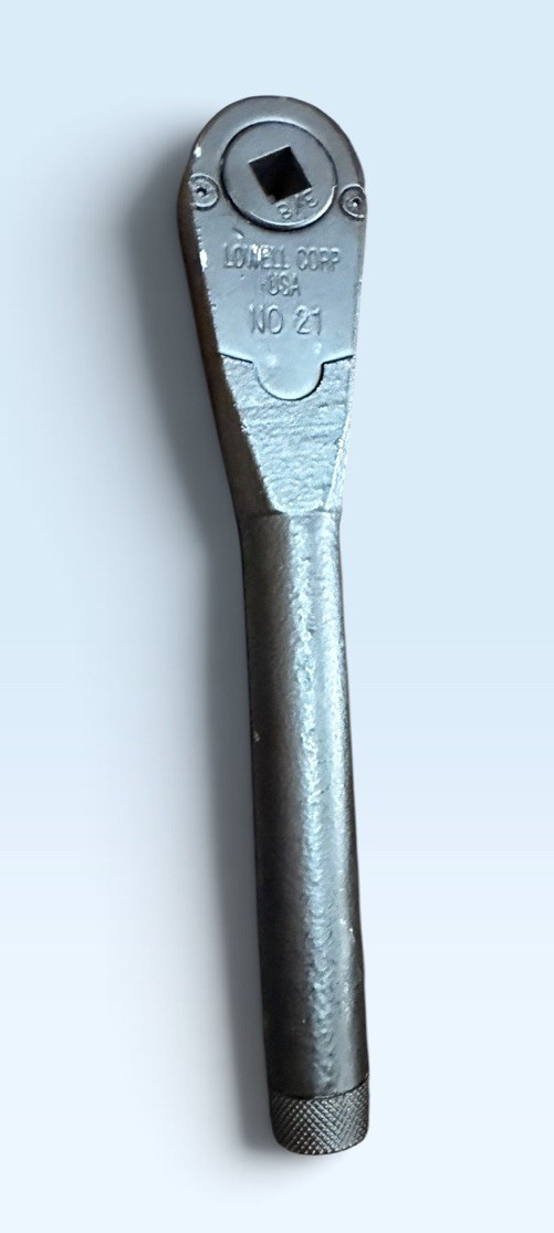 Vtg Lowell No. 21 Ratchet 3/8” Square Made In USA (J2)