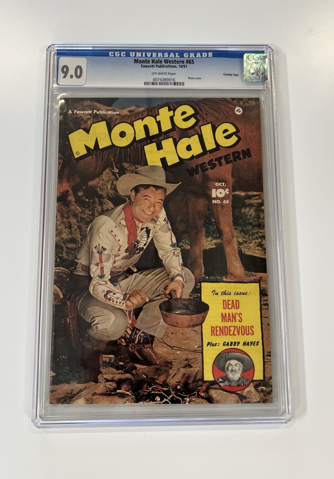 1951 Fawcett Publications *MONTE HALE WESTERN* #65 CGC 9.0 🔥Crowley Copy 🔥 1951 Fawcett Publications *MONTE HALE WESTERN* #65 CGC 9.0 🔥Crowley Copy 🔥