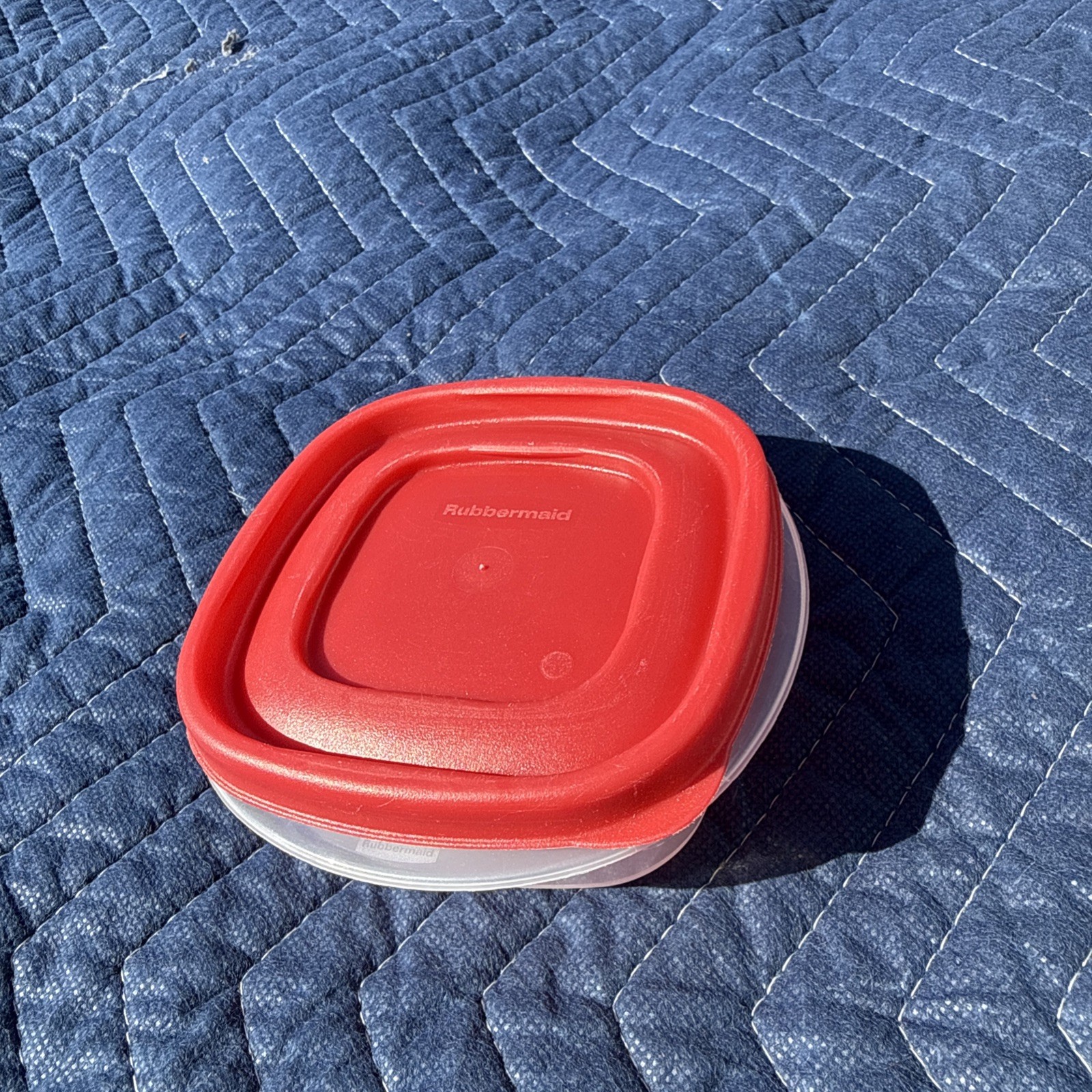 Rubbermaid #7J56 Food/Crafts Storage Container ~ 1.25 Cup ~ W/ Red Lid ~ 