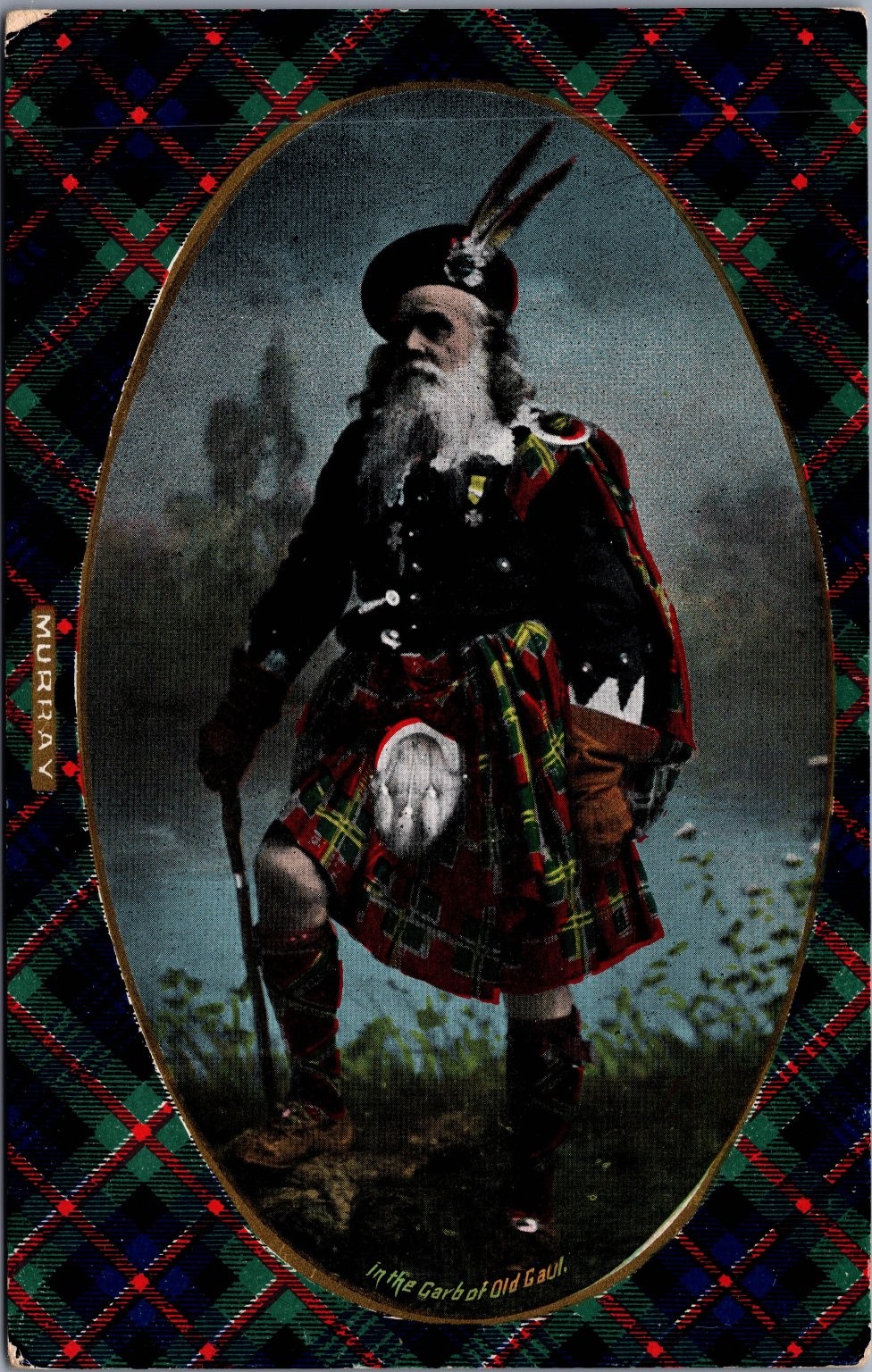 Vintage Murray Clan Scottish Highlander Tartan Postcard J R Russell Edinburgh