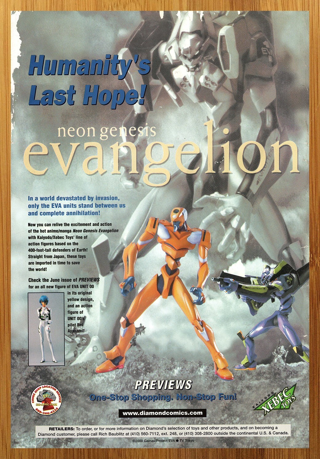 2000 Xebec Neon Genesis Evangelion EVA Action Figures Print Ad/Poster Anime Art