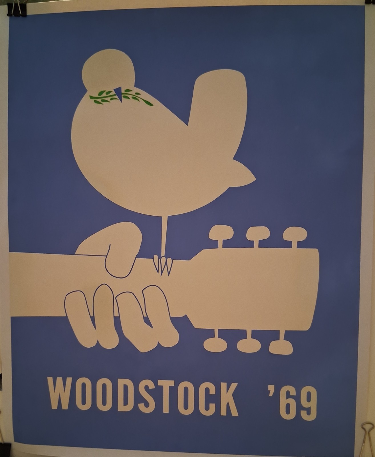 1969 Woodstock Event Poster Variant Linen 20x28 Cult Rock Arnold Skolnick Art