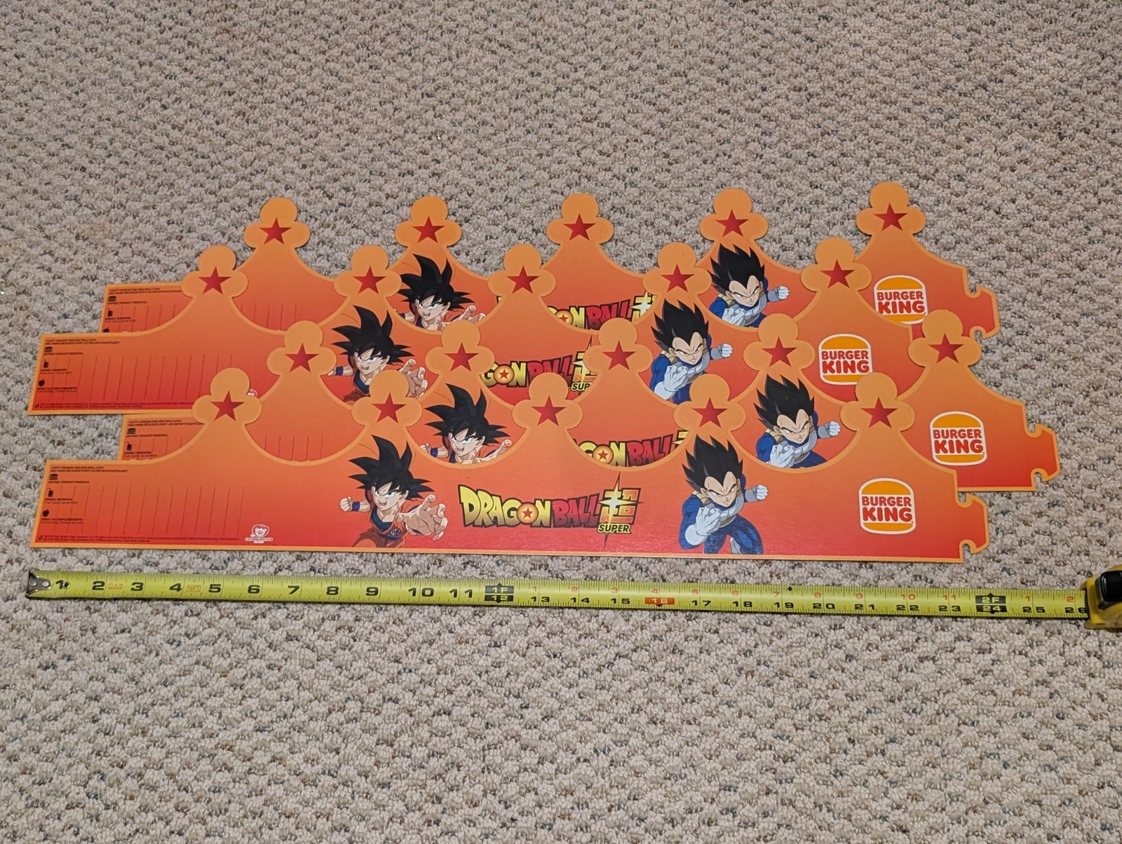 (Lot Of 4) *New* Burger King Crown Dragon Ball Super Saiyan Meal Crowns NO BEND (Lot Of 4) *New* Burger King Crown Dragon Ball Super Saiyan Meal Crowns NO BEND