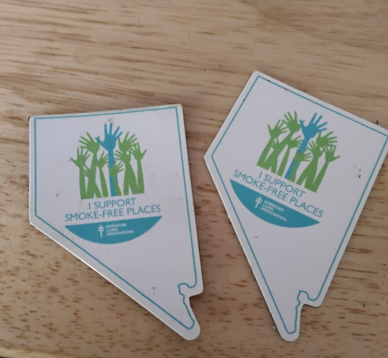 2 REFRIGERATOR MAGNETS I SUPPORT SMOKE FREE PLACES / AMERICAN LUNG ASSOCIATION 2 REFRIGERATOR MAGNETS I SUPPORT SMOKE FREE PLACES / AMERICAN LUNG ASSOCIATION