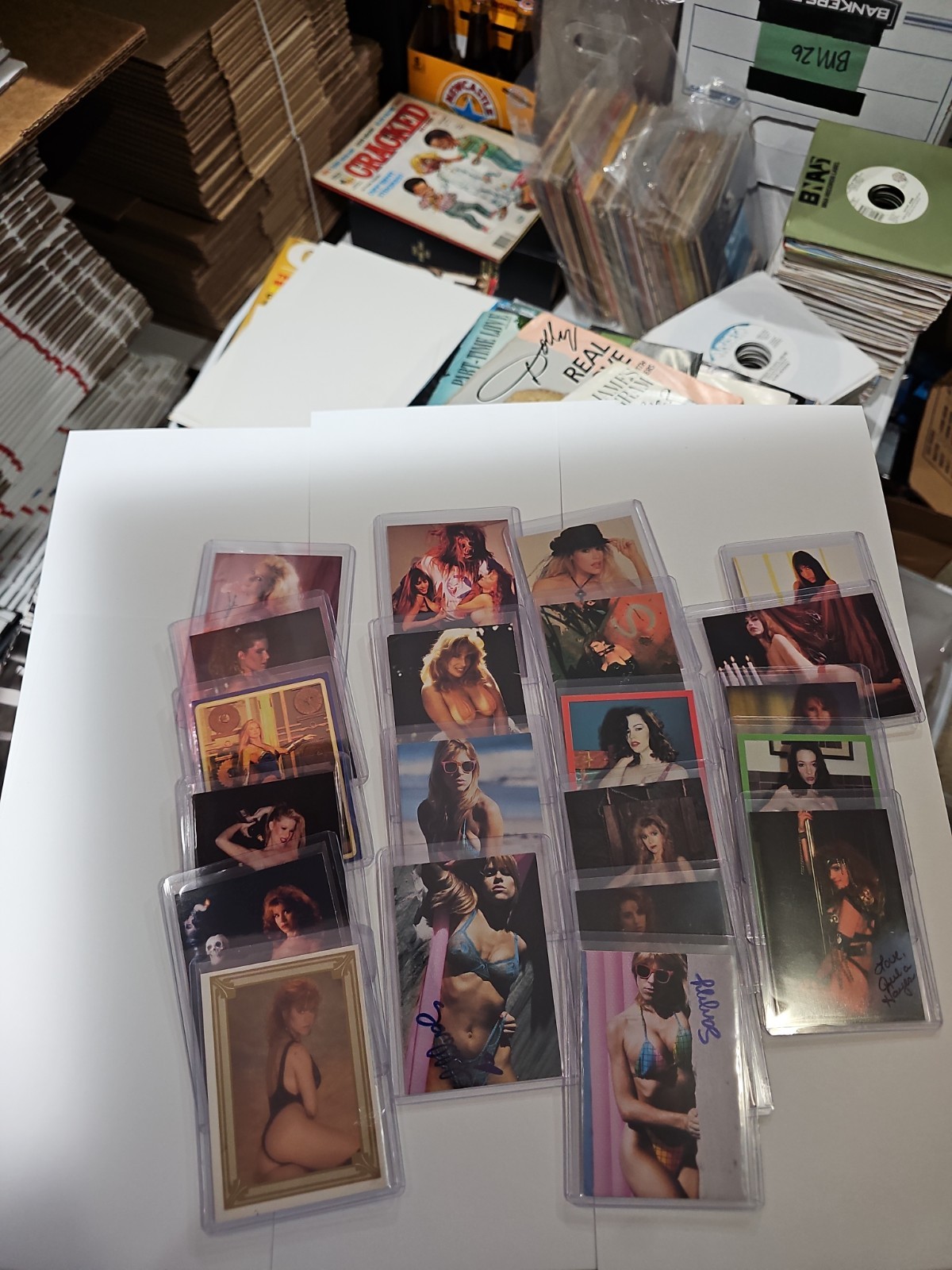 21 Piece Lot Fantasy/Erotic Trading Card Autographs Scream Queens/Showgirls 