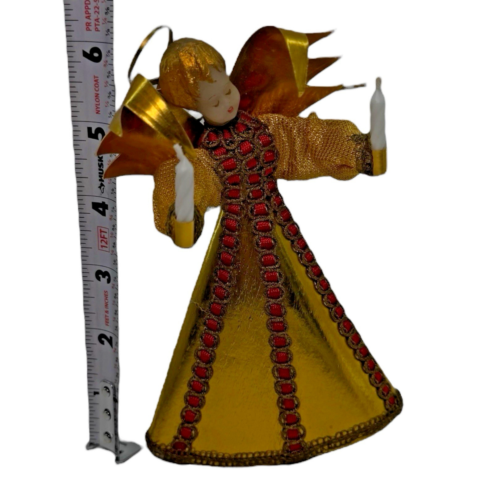 1950s Koestel Wax Angel Tree Topper 6\ 1950s Koestel Wax Angel Tree Topper 6\