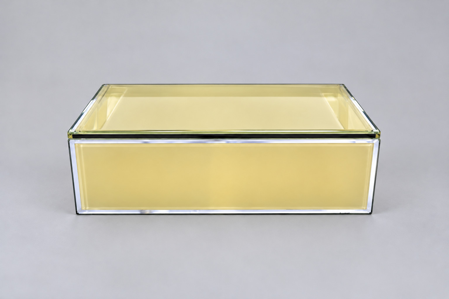 Vintage Yellow Lucite Box MCM Hollywood Regency Jewelry Vanity Decor-Rare Beauty