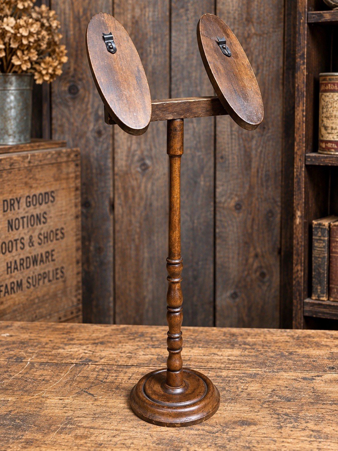 Primitive Wood Shoe General Store Display Stand Antique Vintage Primitive Wood Shoe General Store Display Stand Antique Vintage