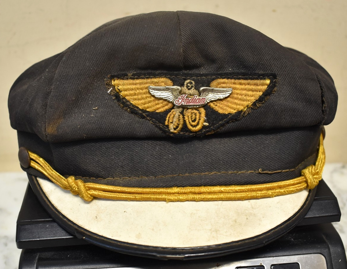 Vintage 40s 50s Indian Motorcycle Road Captain Visor Hat Cap Biker Club