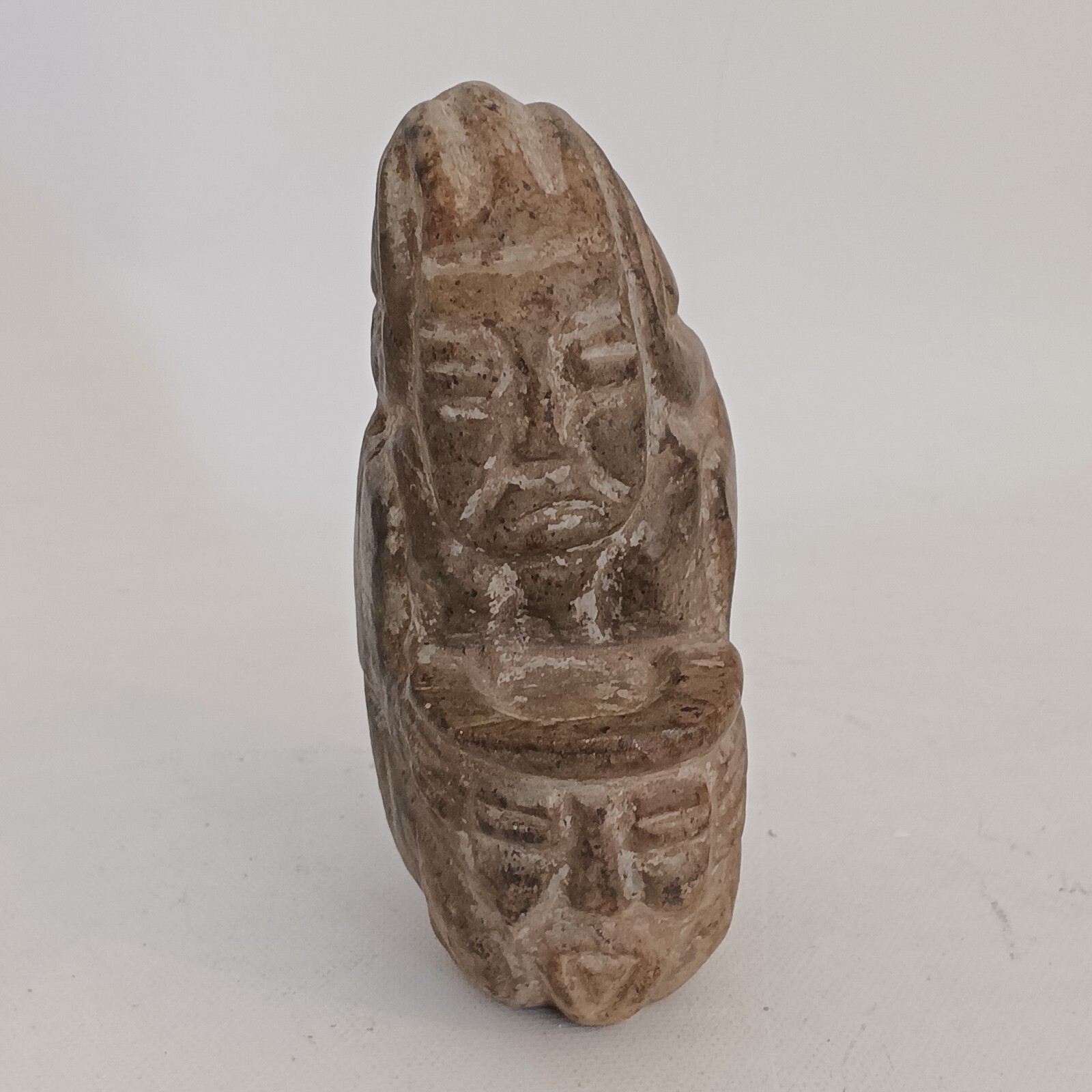 Vintage Pre-Columbian Style Carved Stone Figural Sculpture Mesoamerican 5\
