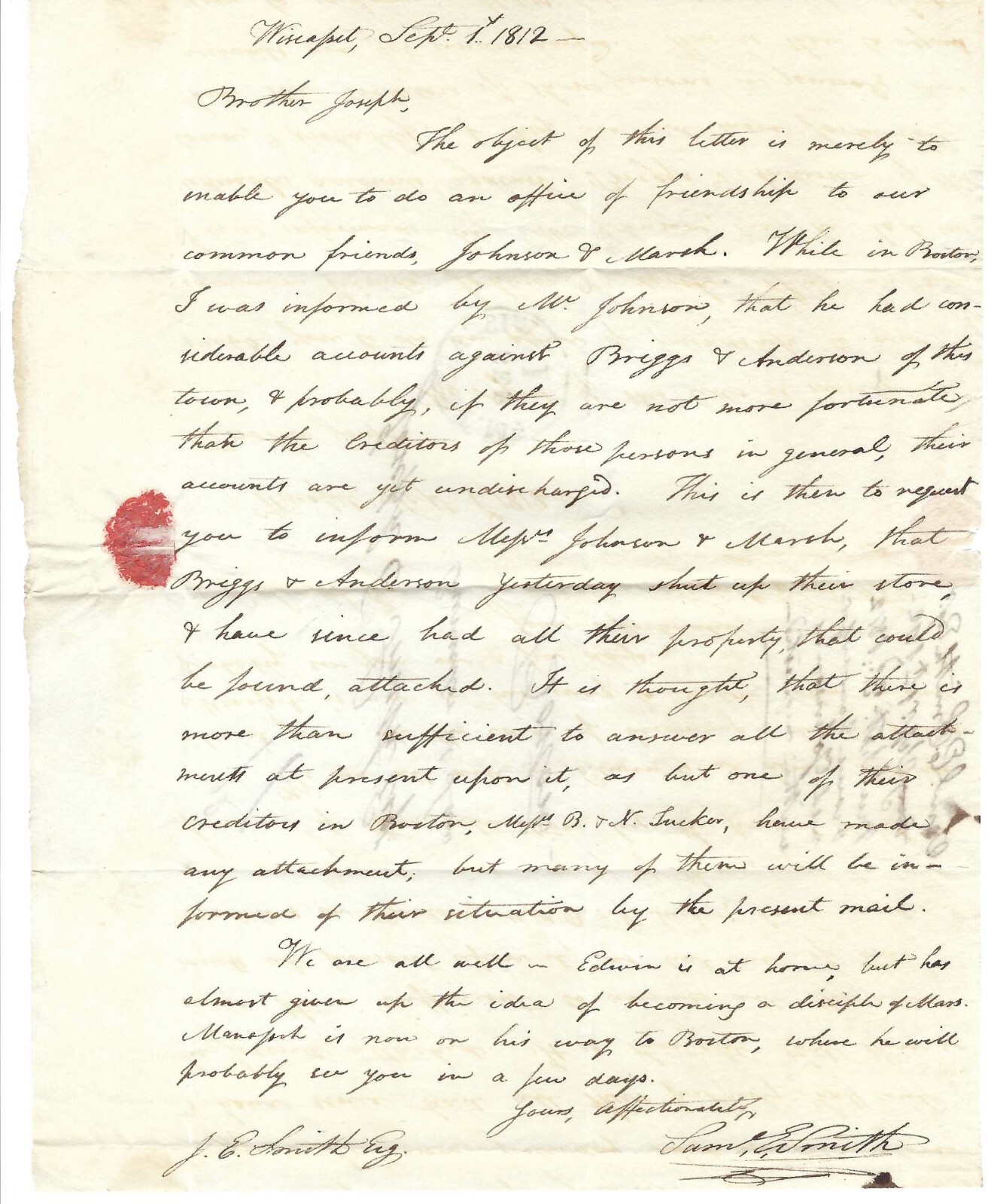 Maine's Future 10th Governor Writes His Attorney Brother About Firm's Creditors