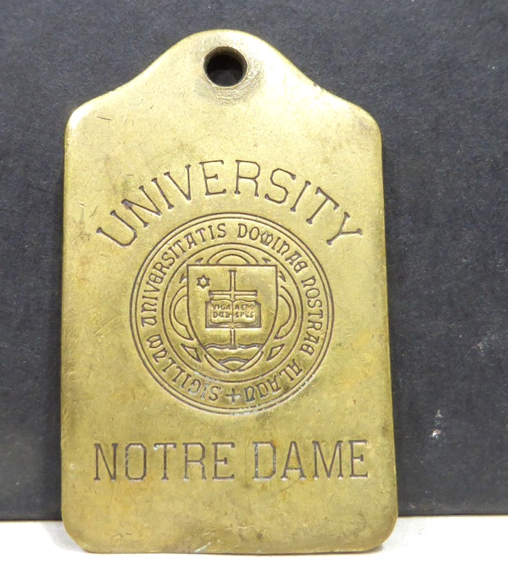 Vintage Notre Dame  Solid Hallmark Brass Key Fob