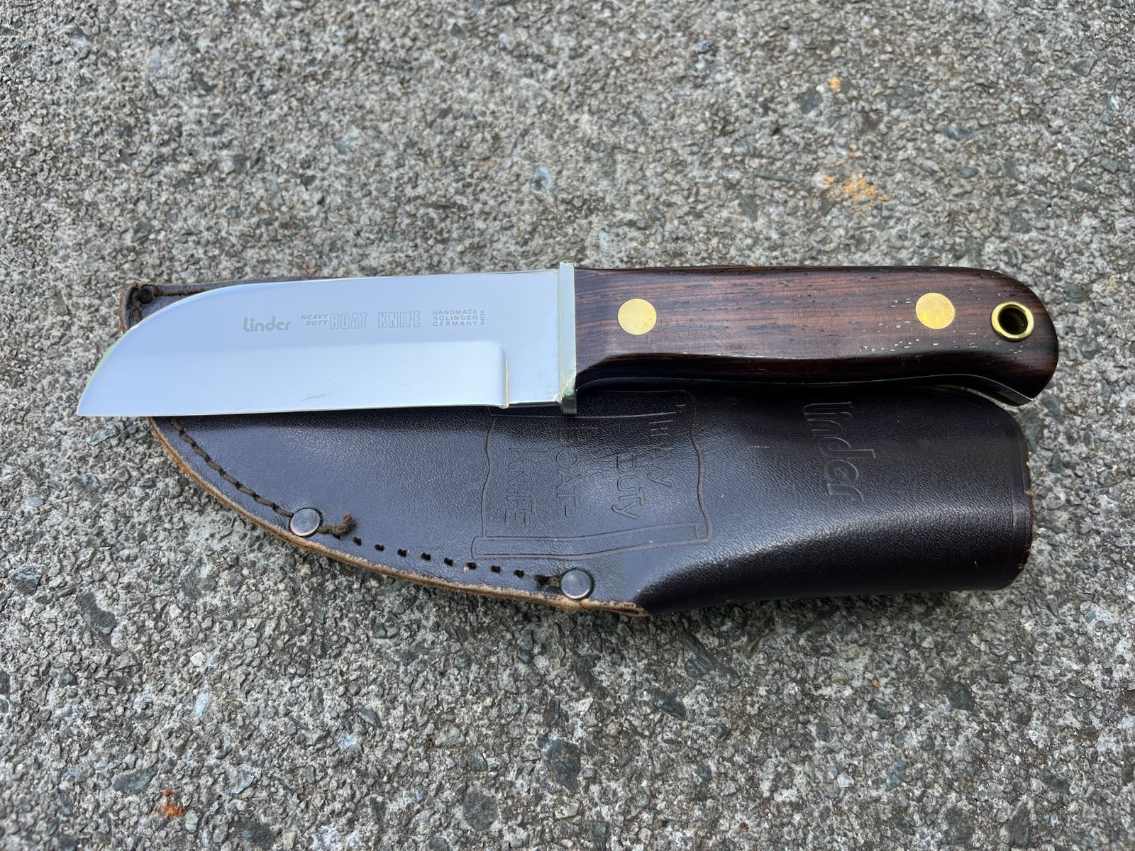 Vintage Linder Messer Solingen Germany Heavy Duty Boat Knife with Box