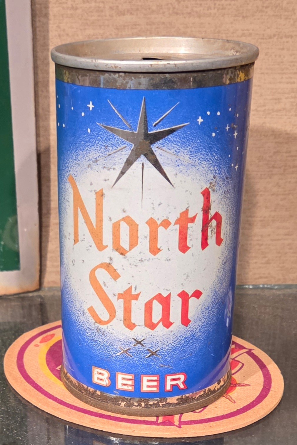 1963 NORTH STAR ZIP TAB STEEL BEER CAN ASSOCIATED BREWING DBA SCHMIDT ST PAUL MN